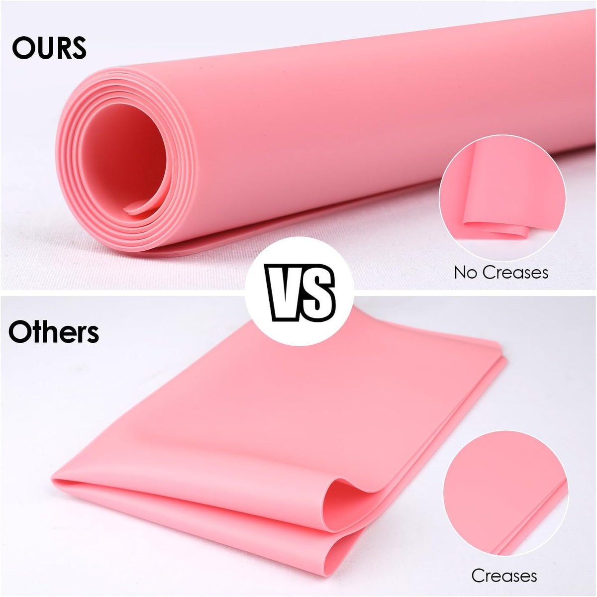 Extra Large Silicone Table Mat, Silicone Mat for Crafts Kids Dinner Placemat Desk Countertop Protector Heat Resistant Baking Mat Reusable Dough Rolling Pad Fondant Mat, Pink (23.62x15.75 inches)
