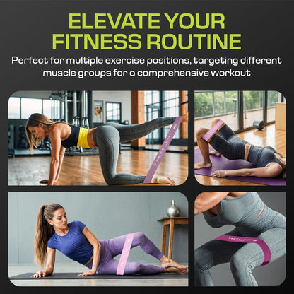 Short Fabric Resistance Bands for Working Out, 5 Strength Levels