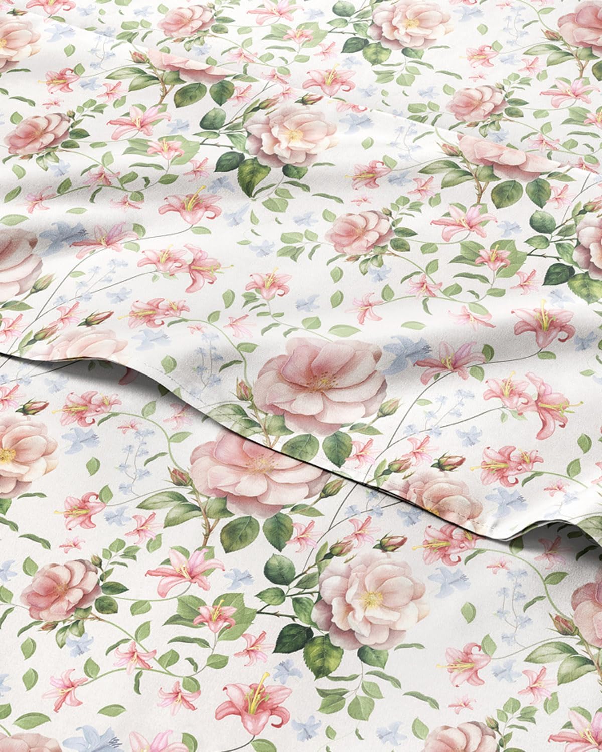 Queen 4 Piece Floral Sheet Set - Soft, Breathable & Cooling - Secret Garden