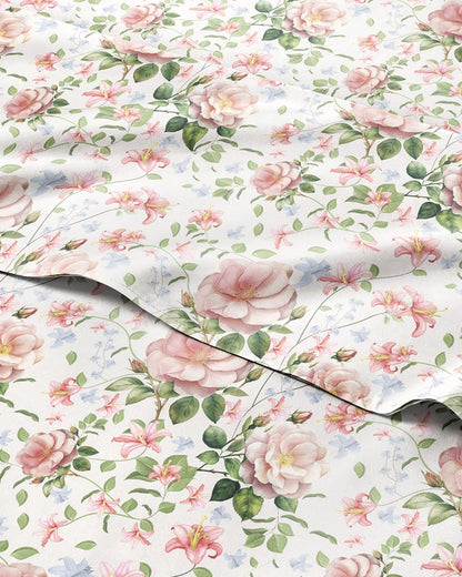 Queen 4 Piece Floral Sheet Set - Soft, Breathable & Cooling - Secret Garden