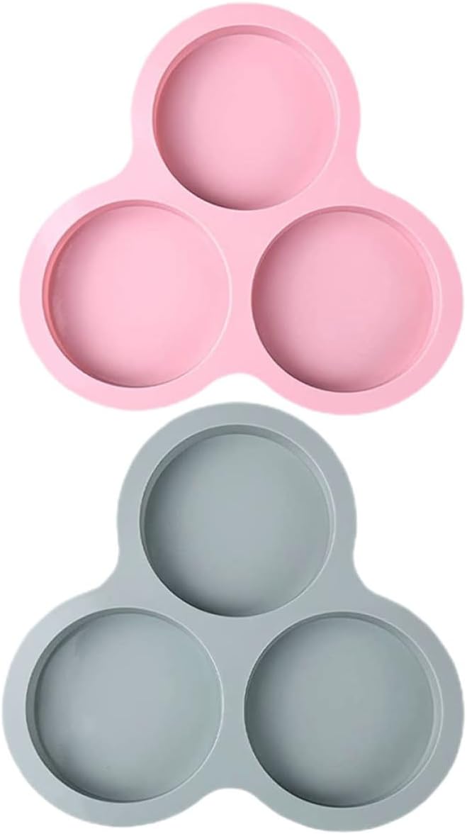 2pcs Silicone Muffin Pan Set Nonstick Small Cake Molds for Baking Desserts, Light Blue and Pink Bakeware for Home Kitchen Use