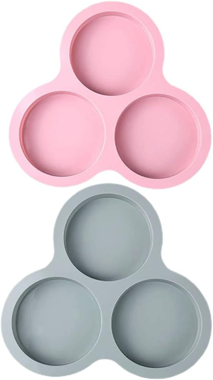 2pcs Silicone Muffin Pan Set Nonstick Small Cake Molds for Baking Desserts, Light Blue and Pink Bakeware for Home Kitchen Use