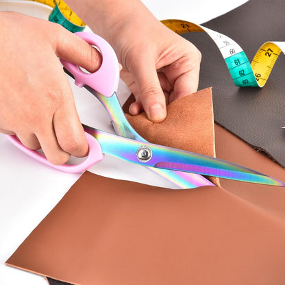 Fabric Scissors, 9" Titanium Coating Sewing Scissors, All Purpose Sharp Heavy Duty Fabric Scissors for Cutting Clothes Leather Classic Stainless Steel Professional Fabric Shears for Tailor Home, Pink