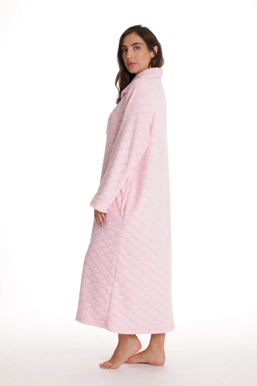 Plush Zipper Lounger Robe for Women