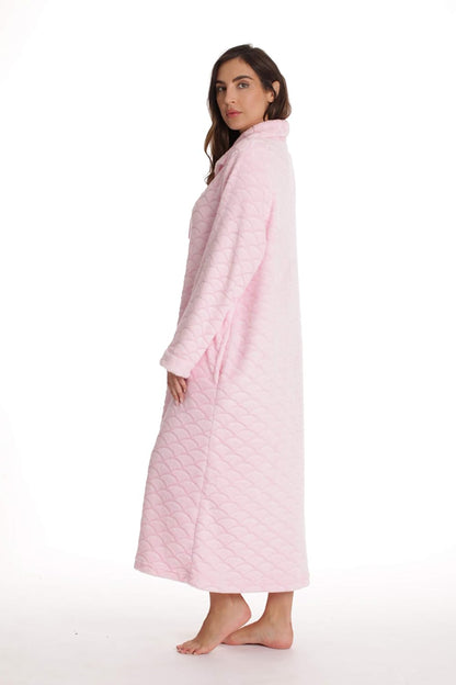 Plush Zipper Lounger Robe for Women