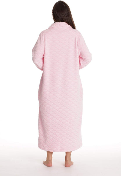 Plush Zipper Lounger Robe for Women