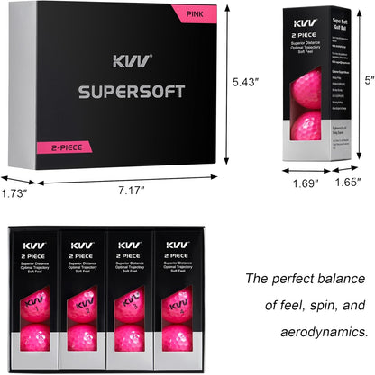 2-Piece Golf Balls, High Performance Golf Ball for Distance Super Soft, One Dozen