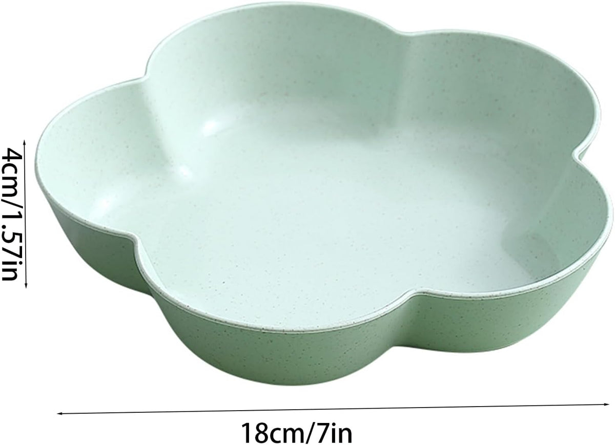 5 Pack Small Dessert Bowls 21oz, 7 Inch Wheat Straw Snack Appetizer Plates, Pinch Prep Bowls for Cooking, Seasoning Spice Dipping Bowls Dishes, Reusable Cake Plates for Party BBQ (Pink)