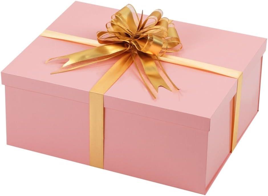 Pink Large Gift Box 1Pcs 15x12x6 inch,luxury Gift Box with Lid for Birthday Christmas Valentine's Day Mother's Day (Includes Pull Bows,Card,Envelope,Filler)