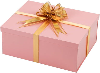Pink Large Gift Box 1Pcs 15x12x6 inch,luxury Gift Box with Lid for Birthday Christmas Valentine's Day Mother's Day (Includes Pull Bows,Card,Envelope,Filler)