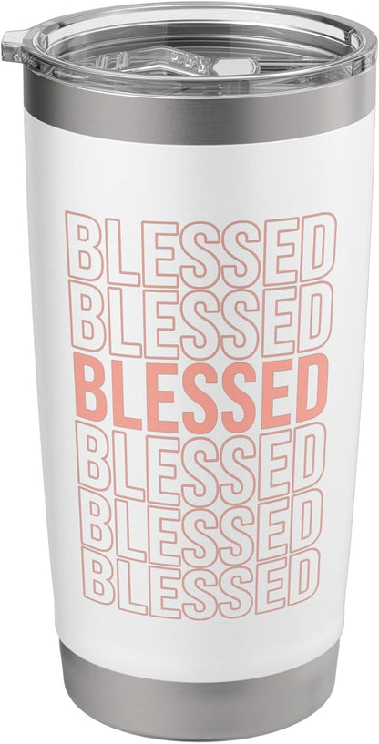 Peach Blessed Peach Color Graphic Stainless Steel Insulated Tumbler