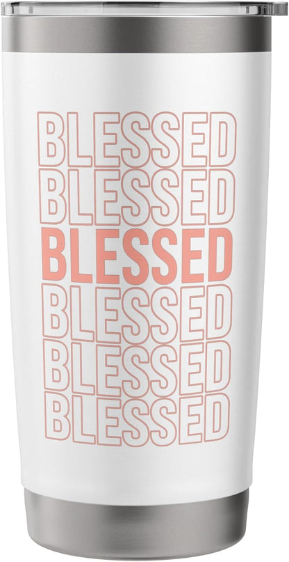 Peach Blessed Peach Color Graphic Stainless Steel Insulated Tumbler