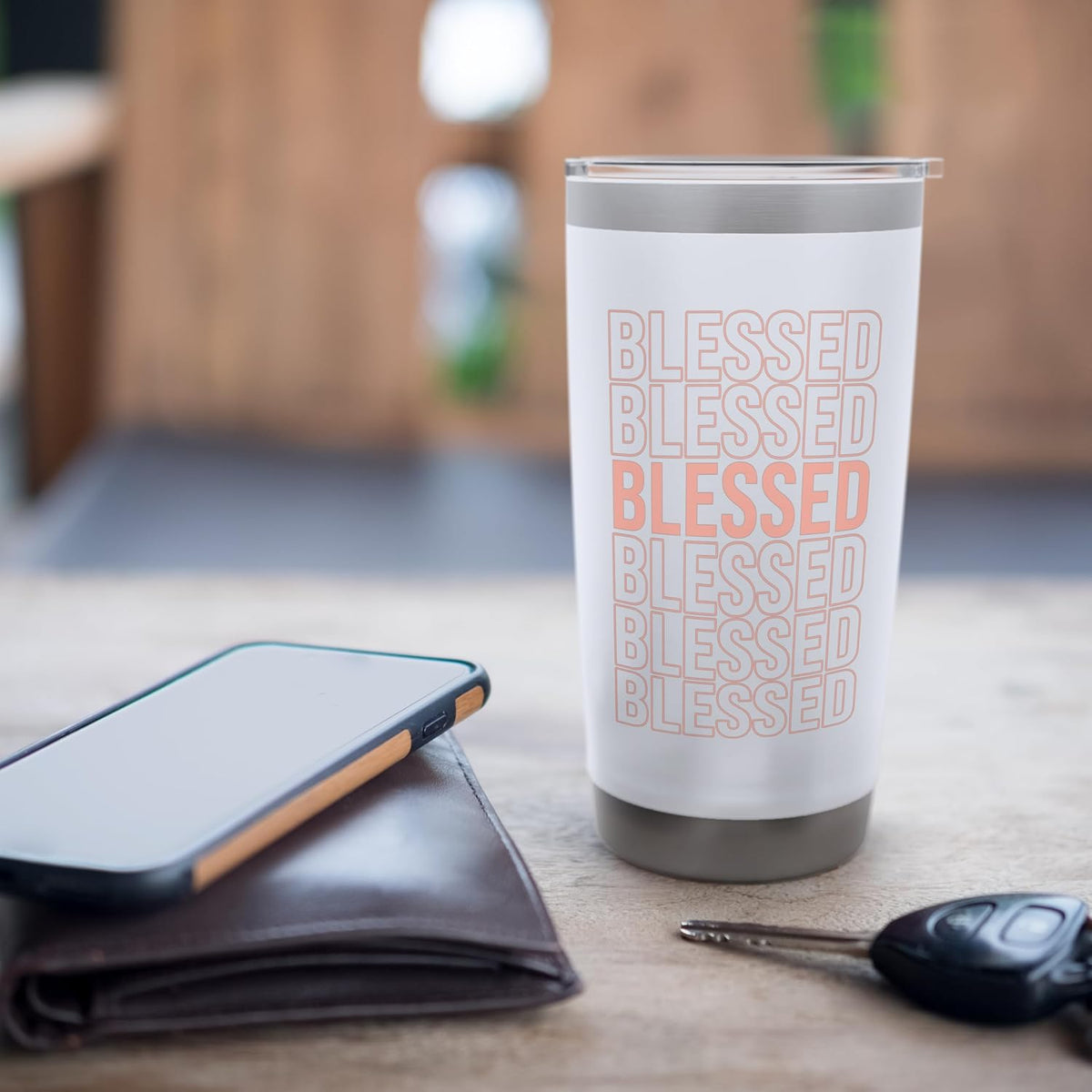 Peach Blessed Peach Color Graphic Stainless Steel Insulated Tumbler