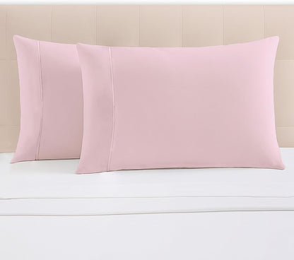 100% Cotton Envelope Pillow Cases Queen Size 1000 TC, Light Pink