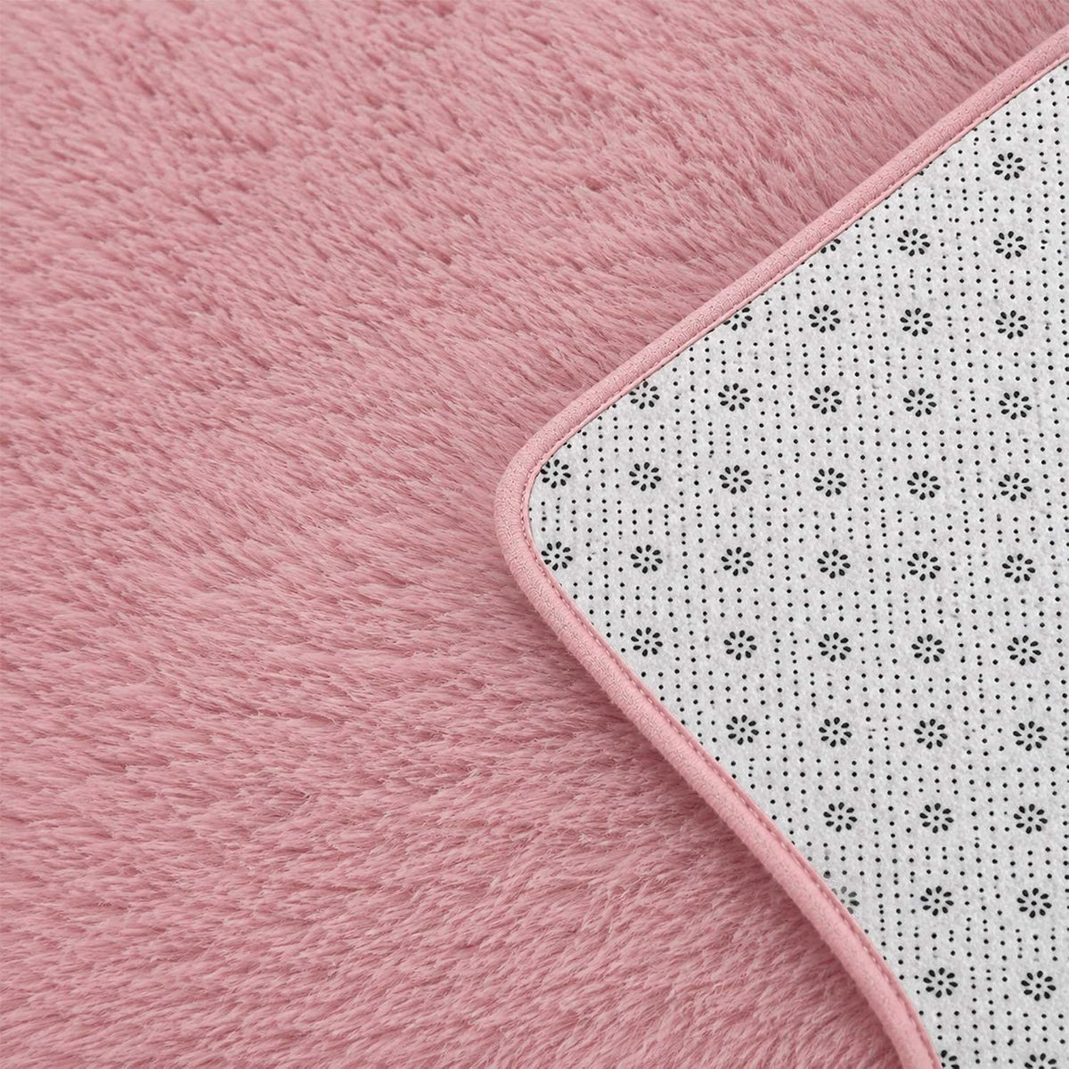 6x9 Ft Blush Pink Fluffy Area Rug for Living Room, Washable