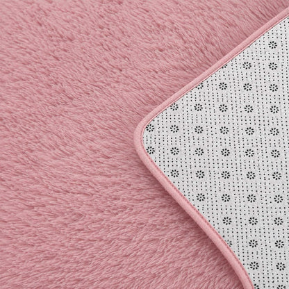 6x9 Ft Blush Pink Fluffy Area Rug for Living Room, Washable