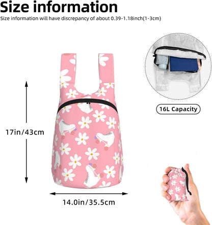 16L Pink Roller Skates Floral Girl Skater Hiking Daypack for Men Women Lightweight Packable Backpack for Travel Camping Outdoor