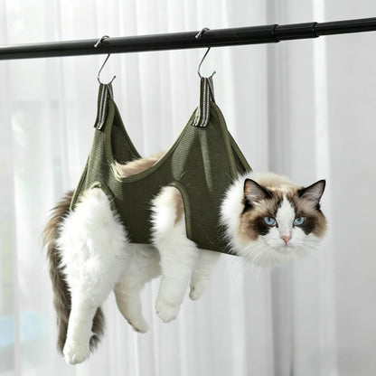 Cat Dog Grooming Hammock for Nail Trimming, Adjustable Pet Restraint Sling with Hook & Loop Straps, Safety Dog Holder for Clipping and Grooming Small Medium Pets (2Pack) (Pink, L)