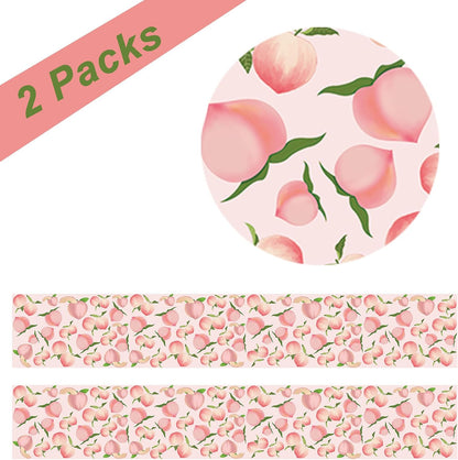 2Pcs Peach Table Runner Summer Fruit Juicy Peach Baby Shower Birthday Party Favors Supplies Decorations Table Cloth