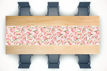 2Pcs Peach Table Runner Summer Fruit Juicy Peach Baby Shower Birthday Party Favors Supplies Decorations Table Cloth