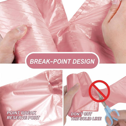Heavy Duty 2.6 Gallon Small Trash Bags, 100 Count (5 Rolls), Pink