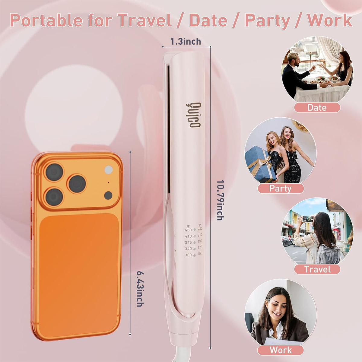 Hair Straightener, 100-240V Dual Voltage Flat Iron Hair Straightener