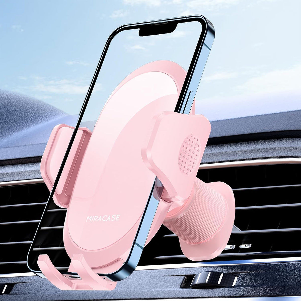 Phone Holders for Your Car with Metal Hook Clip, Cell Phone Mounts Air Vent Cell Phone Stand Car Mount, Universal Automobile Cradle Fit for iPhone Android and All Smartphones (Pink)