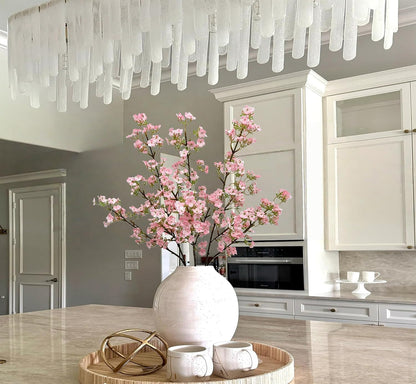 3Pcs Cherry Blossom Branches Pink Artificial Flowers for Spring Summer Indoor Decoration Faux Cherry Blossom Long Stems Silk Fake Flowers for Tall Vase Arrangements Home Wedding Party Table
