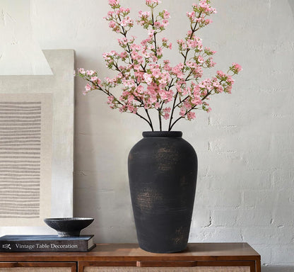 3Pcs Cherry Blossom Branches Pink Artificial Flowers for Spring Summer Indoor Decoration Faux Cherry Blossom Long Stems Silk Fake Flowers for Tall Vase Arrangements Home Wedding Party Table
