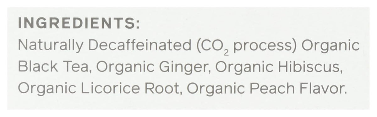 Tea, Organic Decaf Ginger Peach Black Tea Bags, 20 ct