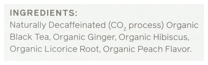 Tea, Organic Decaf Ginger Peach Black Tea Bags, 20 ct