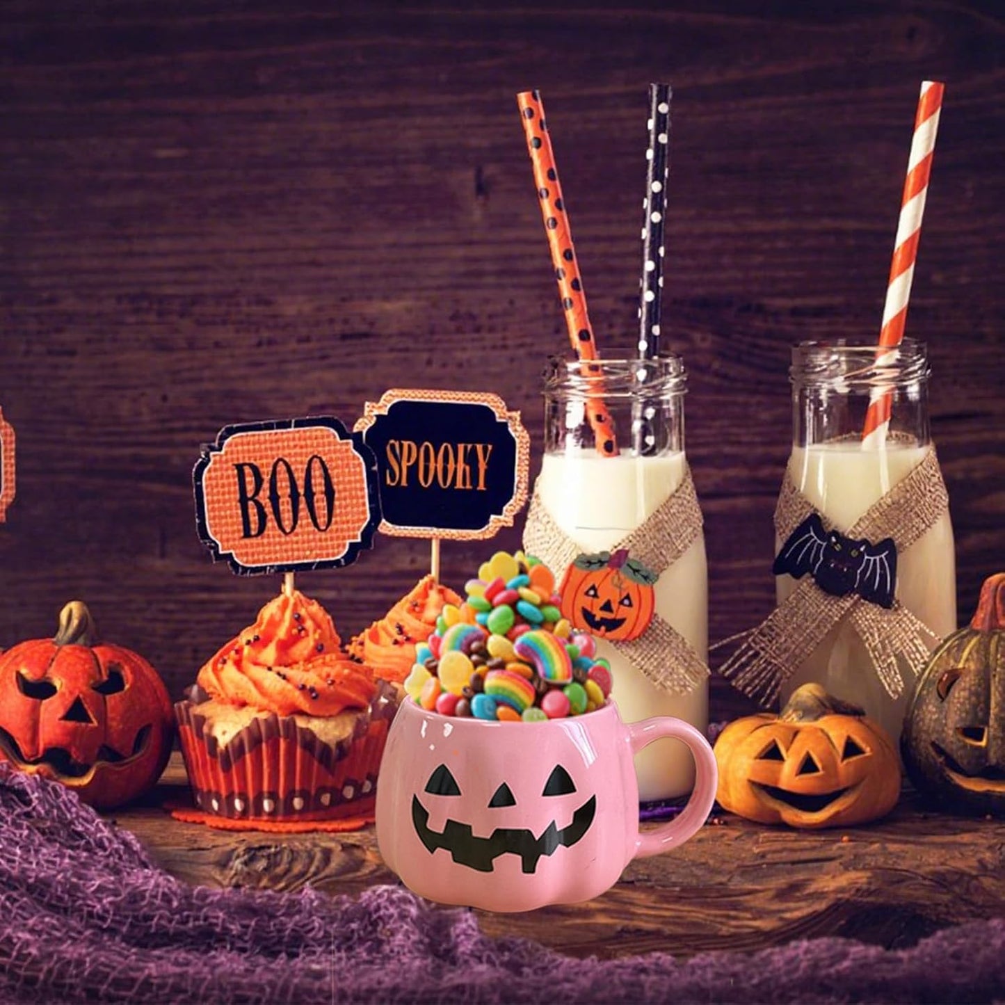 Halloween Mug Novelty Pumpkin Mug 3D Cute Ceramic Pink Cup Halloween Coffee Cup Spooky Fall Decor and Christmas Birthdays Perfect Gifts for Kids and Adults Men Women (Pink)