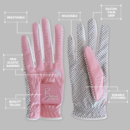 Golf Gloves Both Hands Women's 1 Pair Lightweight Non-Slip Silicone Extra Grip All Weather Girls Ladies Sports Tennis