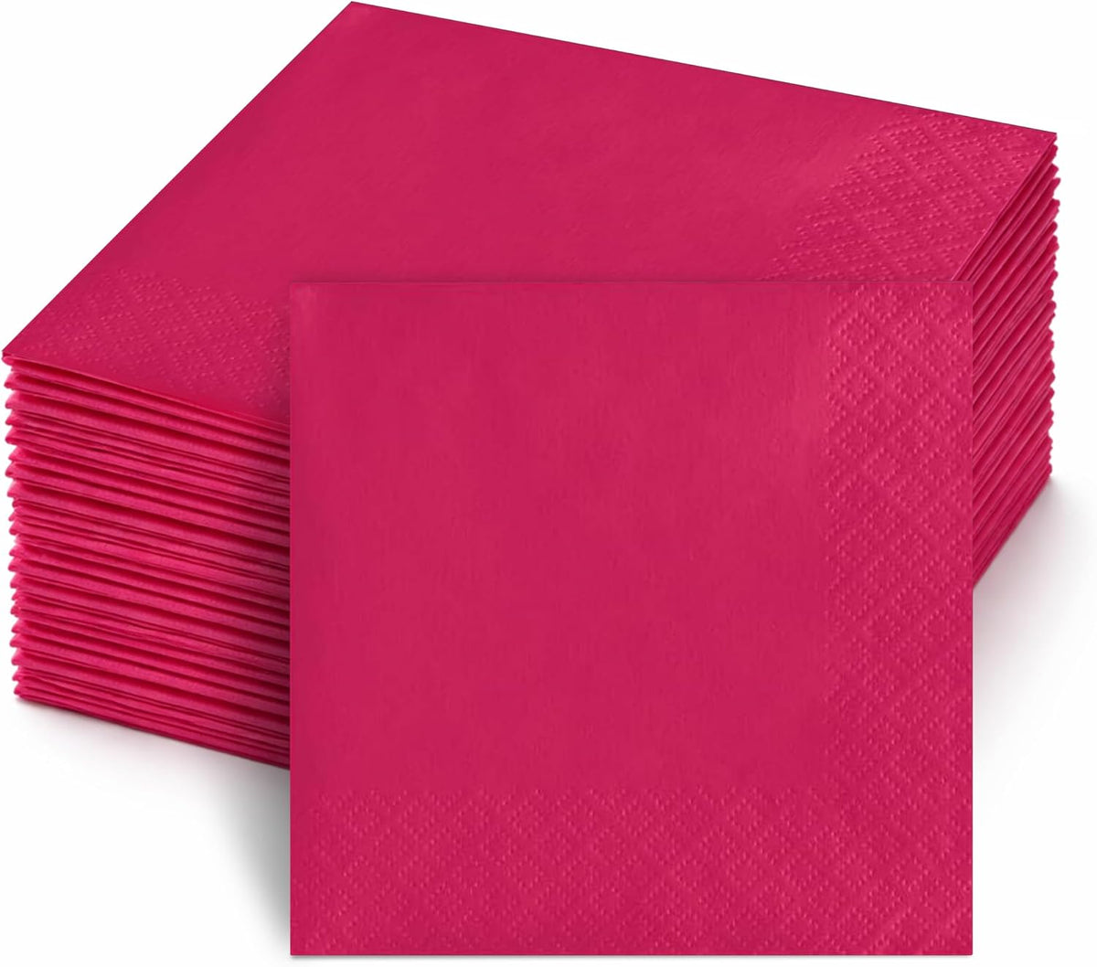 Perfect Stix Pink Beverage Napkins, 2-Ply, Disposable Cocktail Napkins for Party, Dinner, Wedding, Birthday, 50 Count