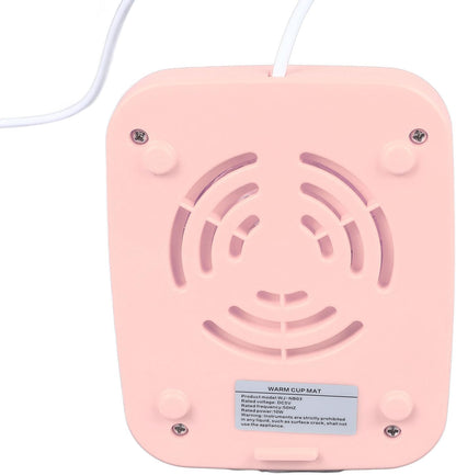 Coffee Mug Warmer, 55℃ Smart Constant Temperature Coaster, USB Powered, Candle Warmer Plate Milk Cup Heater Pad for Desk, Smart Electric Beverage Warmer for Coffee, Tea, Milk (Pink)