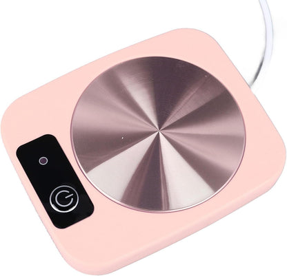 Coffee Mug Warmer, 55℃ Smart Constant Temperature Coaster, USB Powered, Candle Warmer Plate Milk Cup Heater Pad for Desk, Smart Electric Beverage Warmer for Coffee, Tea, Milk (Pink)