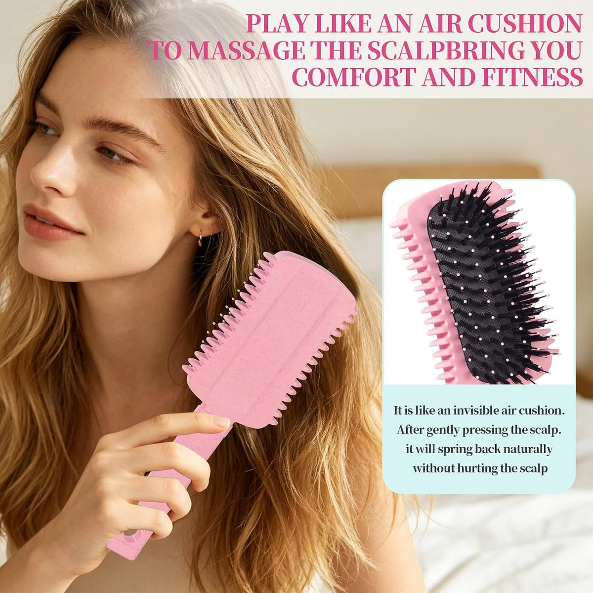 Curl Defining Brush Pink, Volume Curly Hair Brush for Effortlessly Detangling Shaping and Styling Women's Curls, Waves & Coils, Curly Hair Products, Reduce Frizz