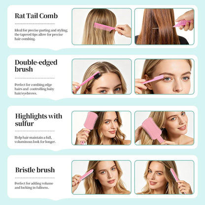 Curl Defining Brush Pink, Volume Curly Hair Brush for Effortlessly Detangling Shaping and Styling Women's Curls, Waves & Coils, Curly Hair Products, Reduce Frizz