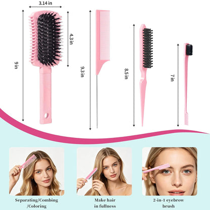 Curl Defining Brush Pink, Volume Curly Hair Brush for Effortlessly Detangling Shaping and Styling Women's Curls, Waves & Coils, Curly Hair Products, Reduce Frizz