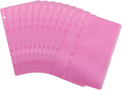 24 PCS A6 Binder Pockets, Pink Budget Cash Envelopes