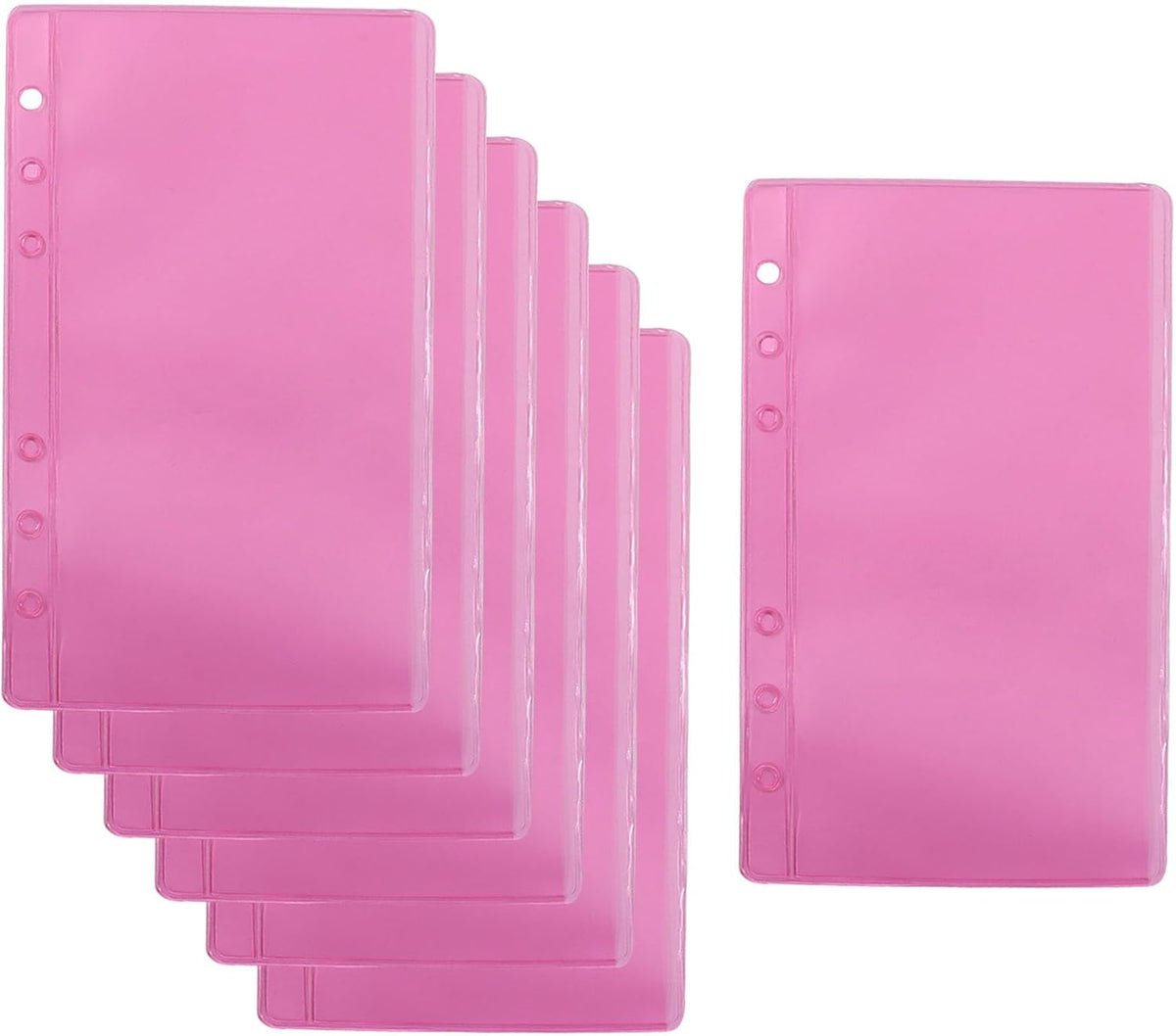 24 PCS A6 Binder Pockets, Pink Budget Cash Envelopes