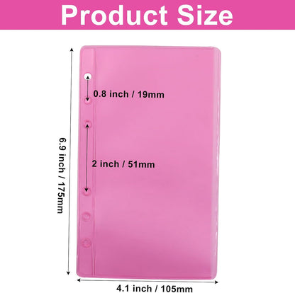 24 PCS A6 Binder Pockets, Pink Budget Cash Envelopes