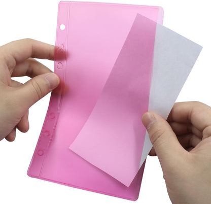 24 PCS A6 Binder Pockets, Pink Budget Cash Envelopes