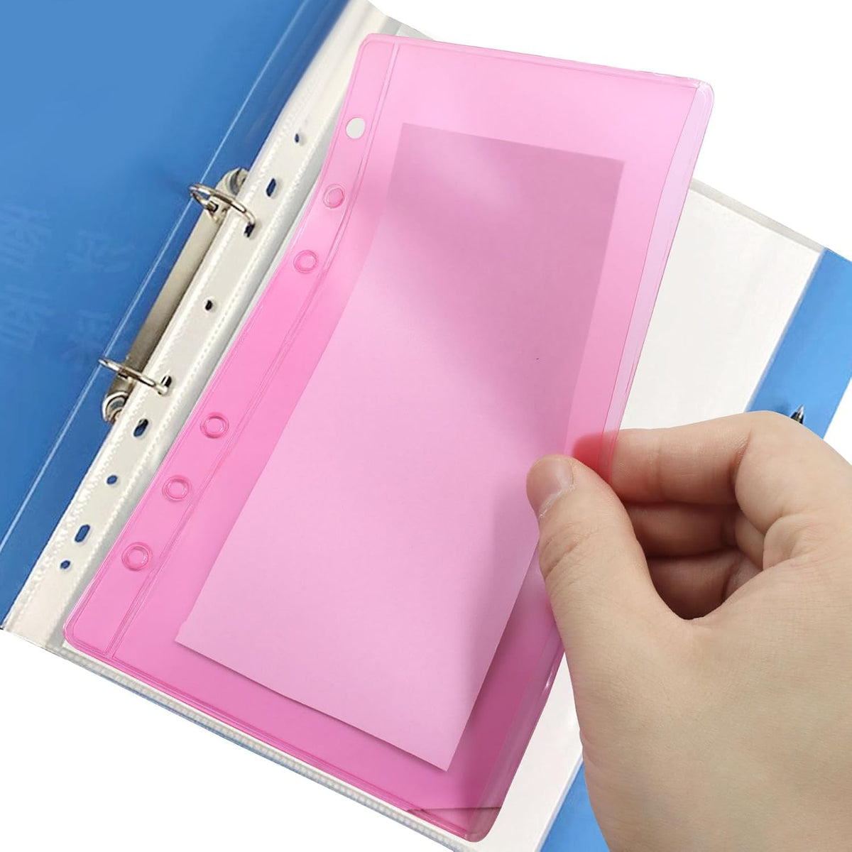 24 PCS A6 Binder Pockets, Pink Budget Cash Envelopes