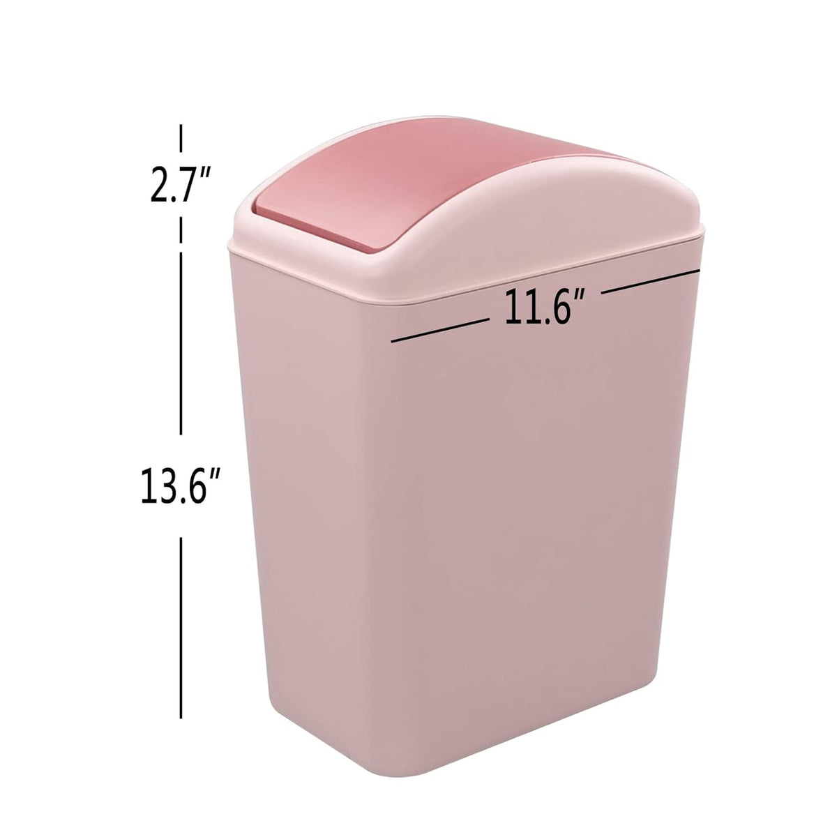 4.5 Gallon Pink Plastic Waste Can with Swing Lid, 1 Pack
