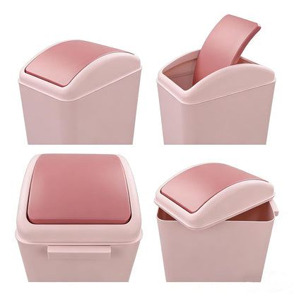 4.5 Gallon Pink Plastic Waste Can with Swing Lid, 1 Pack