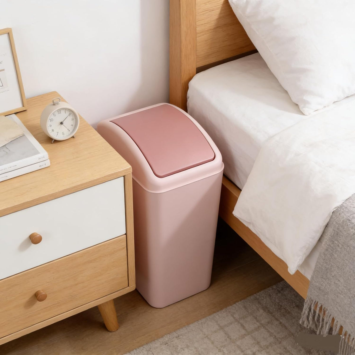 4.5 Gallon Pink Plastic Waste Can with Swing Lid, 1 Pack