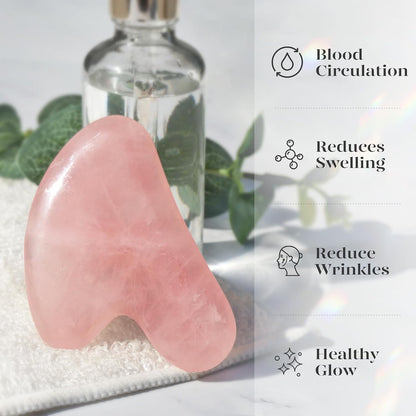 IcyMe Natural Rose Quartz Gua Sha Facial Sculpt Massage Tool-Pink