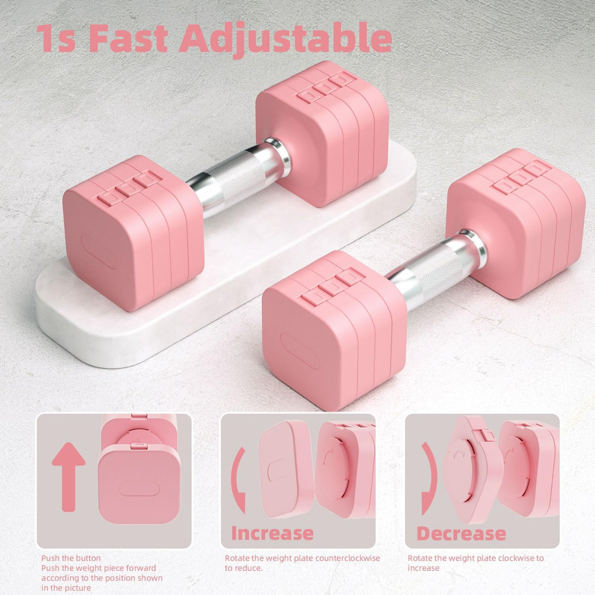 20LB Adjustable Dumbbell Set, 10lb Dumbbells Set of 2, 5 in 1 Free Weights Set, Each 4lb 6lb 8lb 10lb for Women & Men for Home Gym Exercise Workout Strength Training Equipment