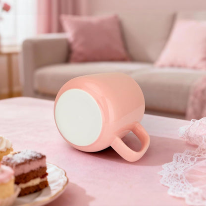 15oz Ceramic Coffee Mug with Lid and Flat-Bottom, Morning Coffee Mug for Daily Use Warming Coffee & Tea (Pink)